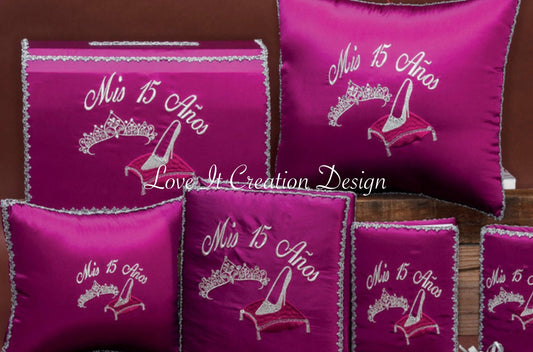 Set de Cojines para Quinceanera/Custom made Pillow Set/ Set de Cojines para Quinceanera Custom Sweet Sixteen Set Quinceanera Pillow Set218