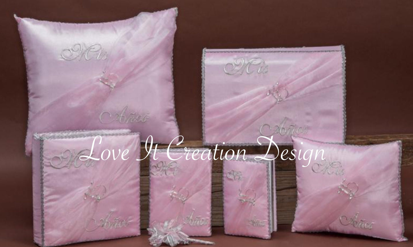 Set de Cojines para Quinceanera/Custom made Pillow Set/ Set de Cojines para Quinceanera Custom Sweet Sixteen Set Quinceanera Pillow Set475