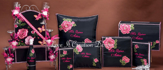 Set de Cojines para Quinceanera/Custom made Pillow Set/ Set de Cojines para Quinceanera Custom Sweet Sixteen Set Quinceanera Pillow Set442