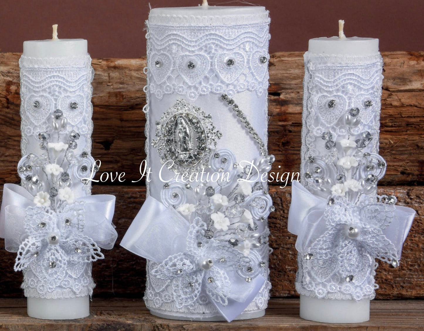 Wedding Unity Candle Set 3 piece Set, Vela para Boda de 3 Piezas VU53/22 31