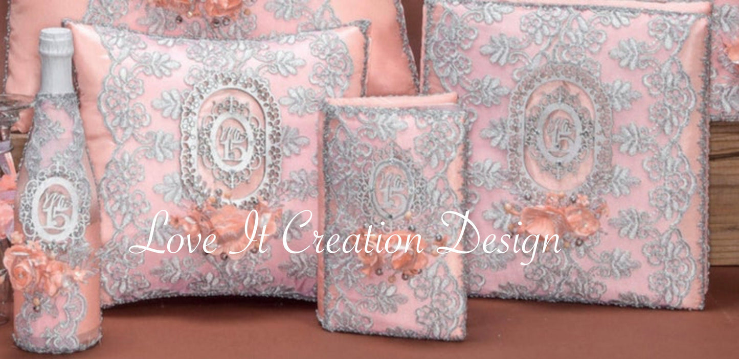 Set de Cojines para Quinceanera/Custom made Pillow Set/ Set de Cojines para Quinceanera Custom Sweet Sixteen Set Quinceanera Pillow Set205