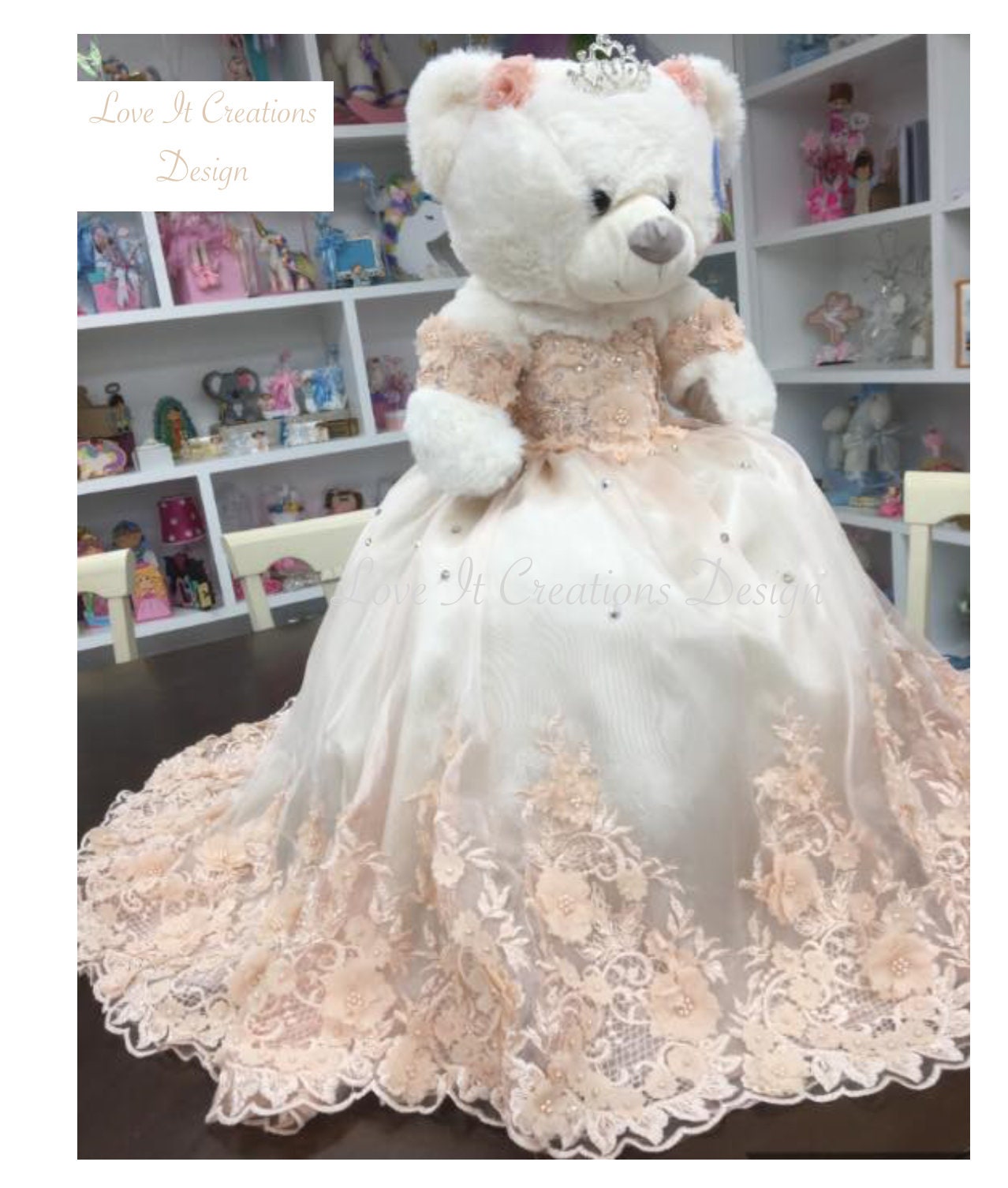 Personalized Quinceanera Teddy Bear Dress, Custom made Teddy Bear Dress, Includes Custom made Dress and Bear66