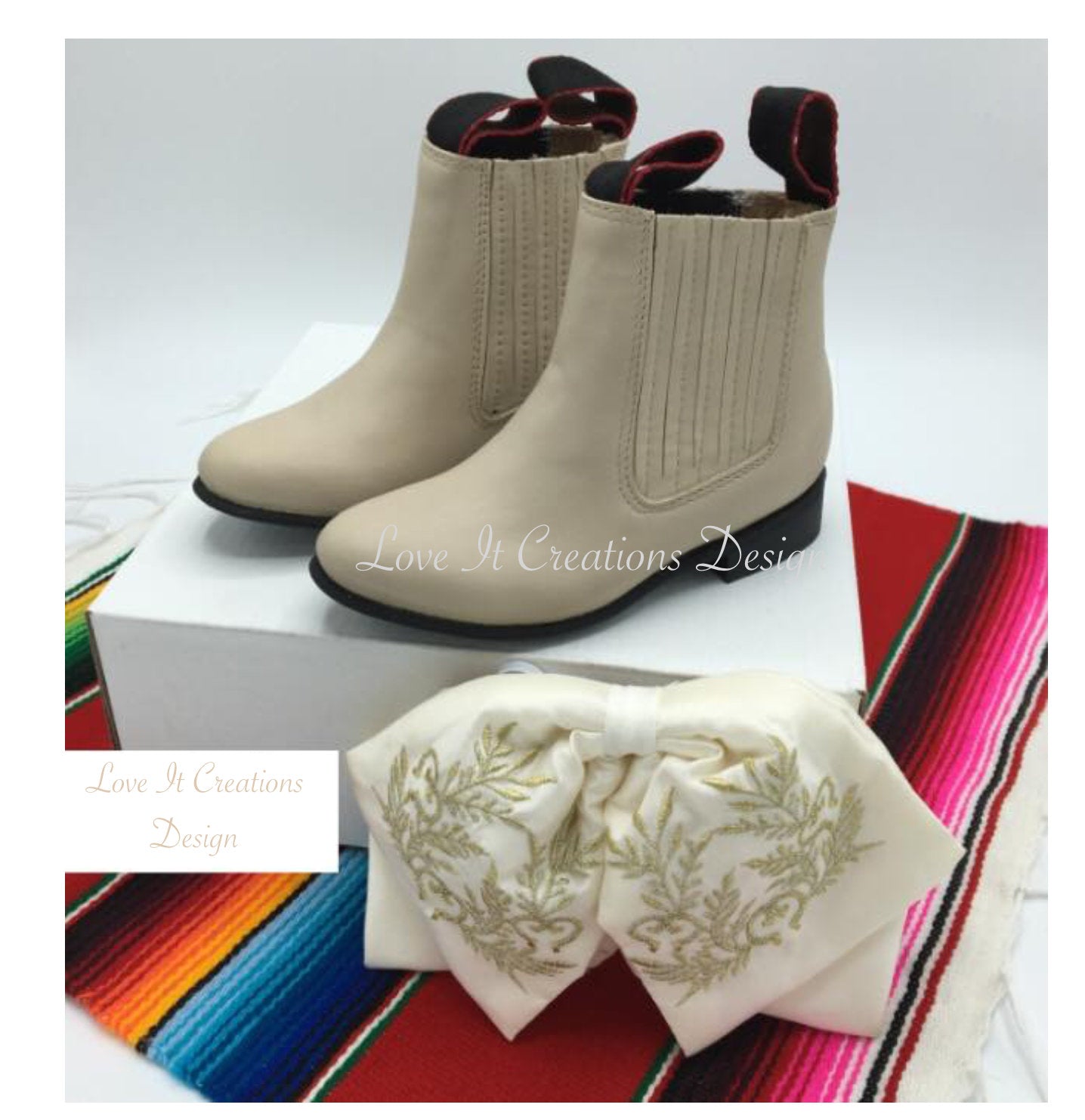 Cowboy leather boots, child cowboy boots, Charro boots, Ankle boots, baby boy boots, Toddler coyboy boots white boots135