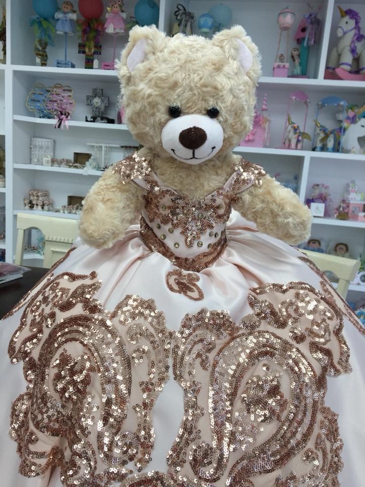 Personalized Quinceanera Teddy Bear Dress, Custom made Teddy Bear Dress, Includes Custom made Dress and Bear476