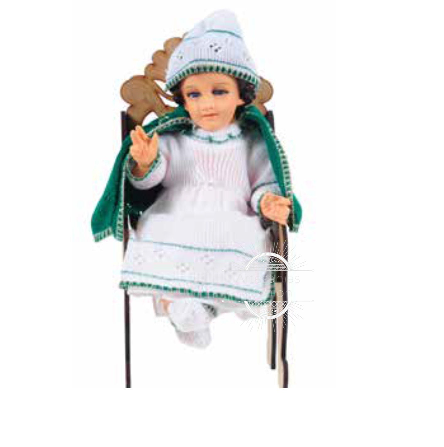 Trajecito para Nino Dios De San Judas Tadeo Bordado a Mano/Tejido para Niño Dios con accesorios Incluidos/Baby Jesus Outfit202