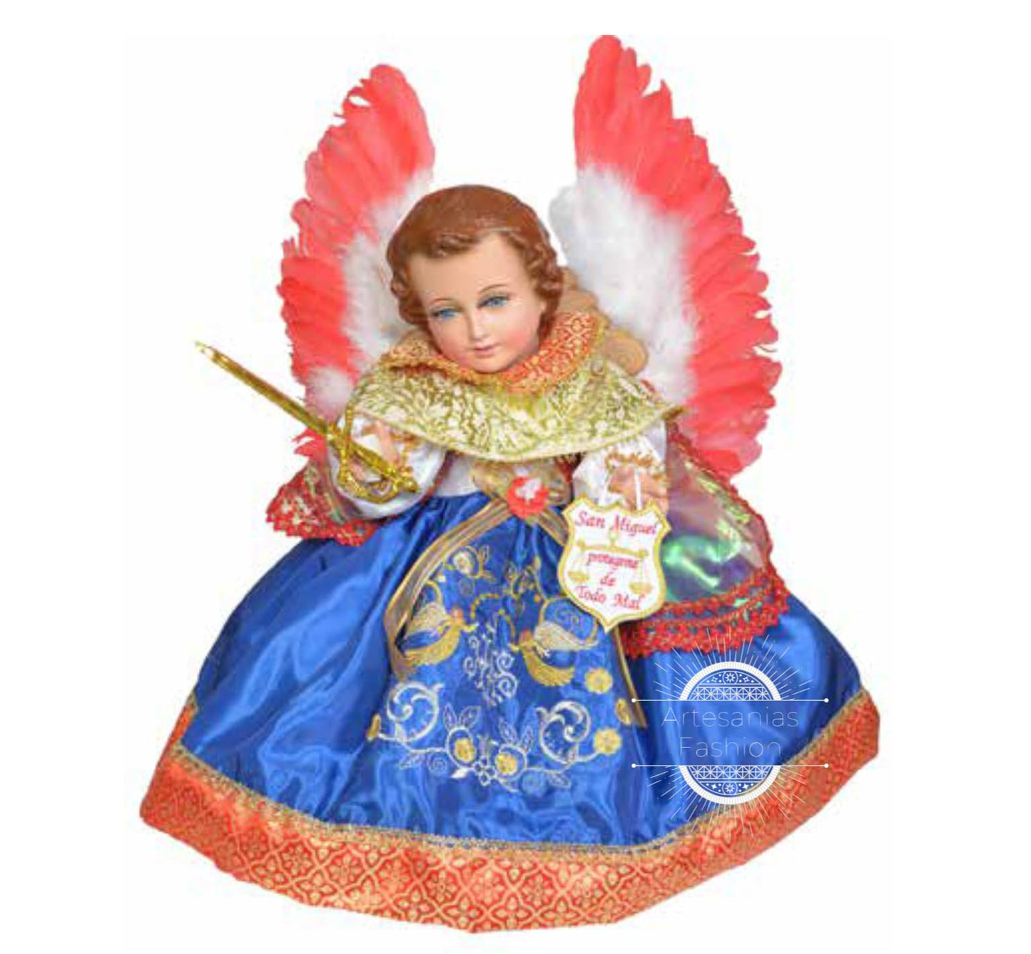 Trajecito de el Arcángel san Miguel para Niño Dios con accesorios Incluidos, Ropon /Baby Jesus Outfit31