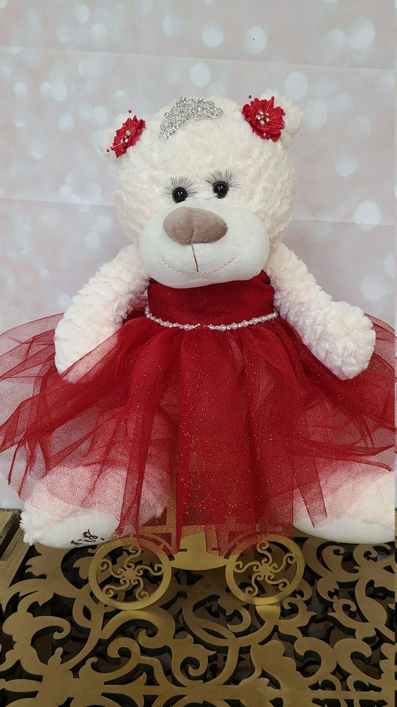 Personalized Quinceanera Teddy Bear Dress, Custom made Teddy Bear Dress, Includes Custom made Dress and Bear312