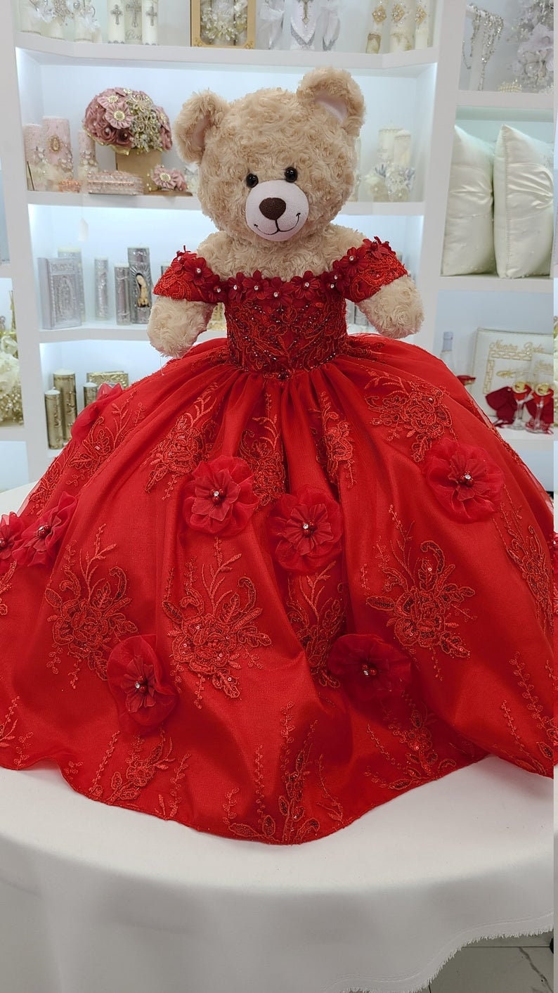 Personalized Quinceanera Teddy Bear Dress, Custom made Teddy Bear Dress, Includes Custom made Dress and Bear316