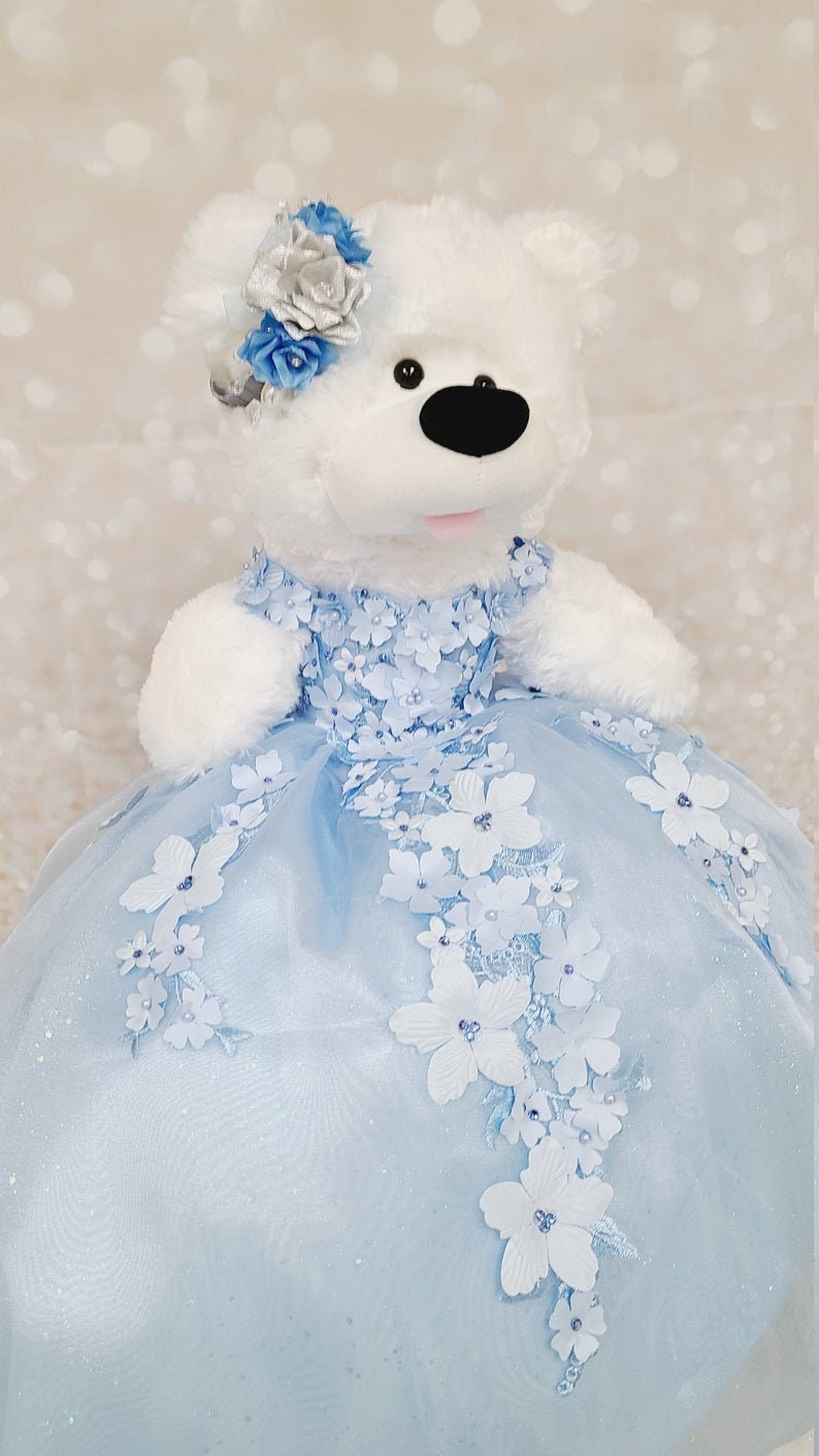 Personalized Quinceanera Teddy Bear Dress, Custom made Teddy Bear Dress, Includes Custom made Dress and Bear73