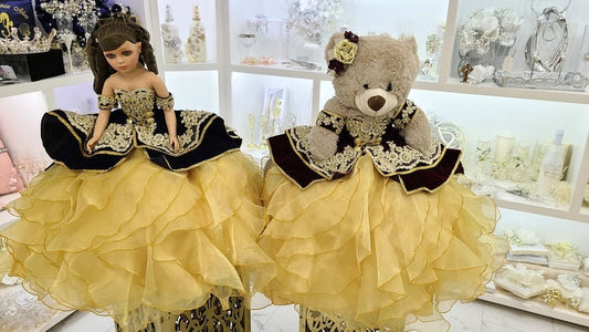 Personalized Quinceanera Teddy Bear Dress, Custom made Teddy Bear Dress, Includes Custom made Dress and Bear314