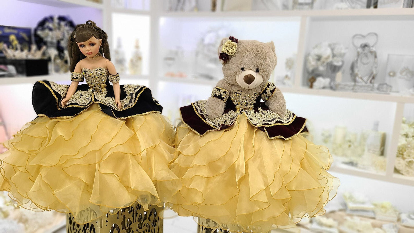 Personalized Quinceanera Teddy Bear Dress, Custom made Teddy Bear Dress, Includes Custom made Dress and Bear314