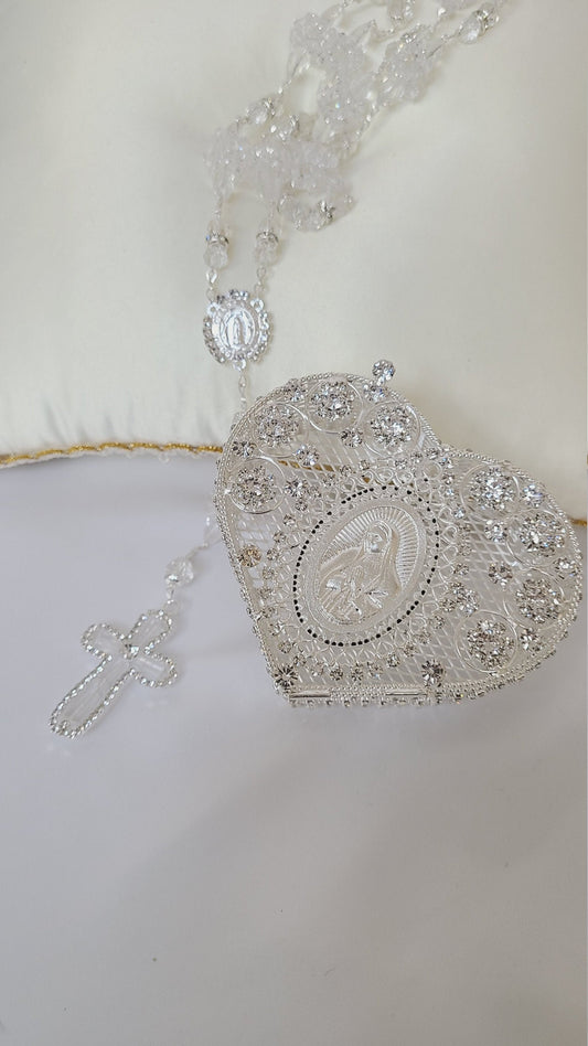 Beautiful Rosary for First Communion, Confirmation, Christening, Quinceanera, Wedding Rosario R125 46