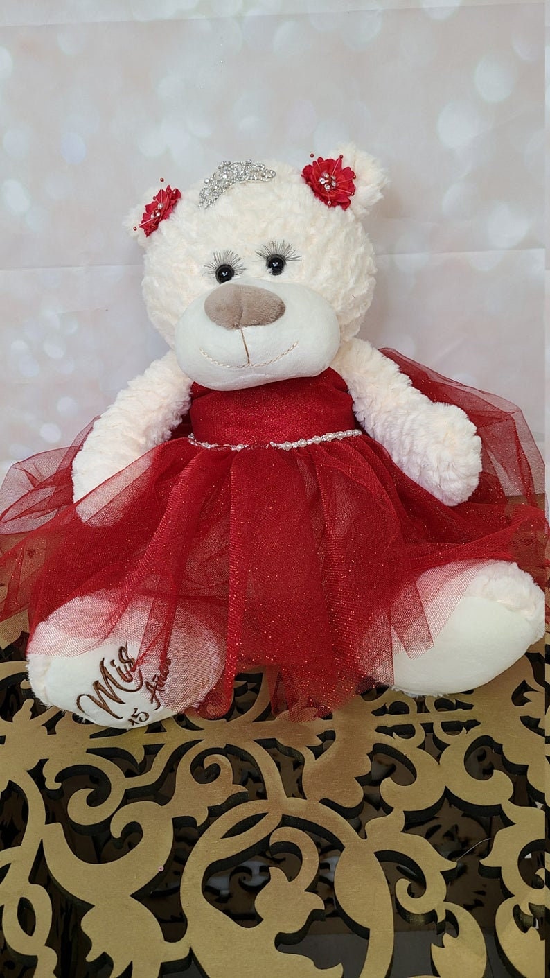 Personalized Quinceanera Teddy Bear Dress, Custom made Teddy Bear Dress, Includes Custom made Dress and Bear312