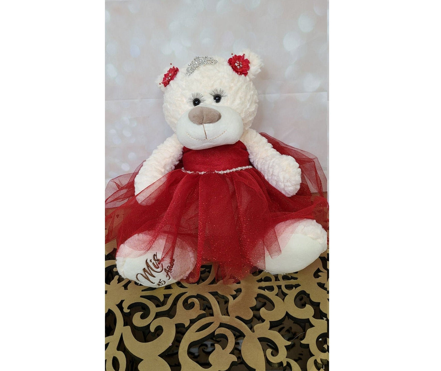Personalized Quinceanera Teddy Bear Dress, Custom made Teddy Bear Dress, Includes Custom made Dress and Bear312