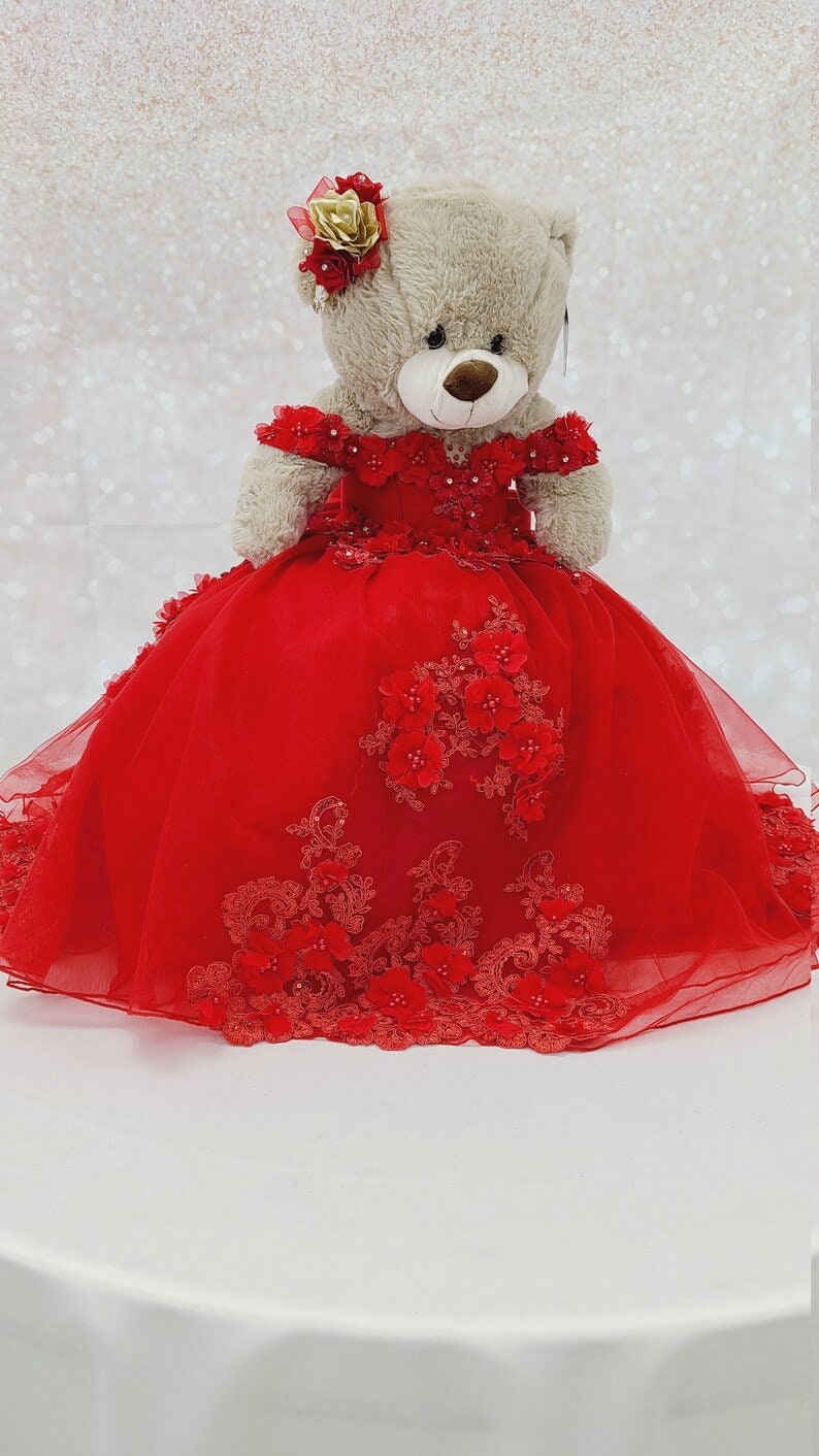 Personalized Quinceanera Teddy Bear Dress, Custom made Teddy Bear Dress, Includes Custom made Dress and Bear75