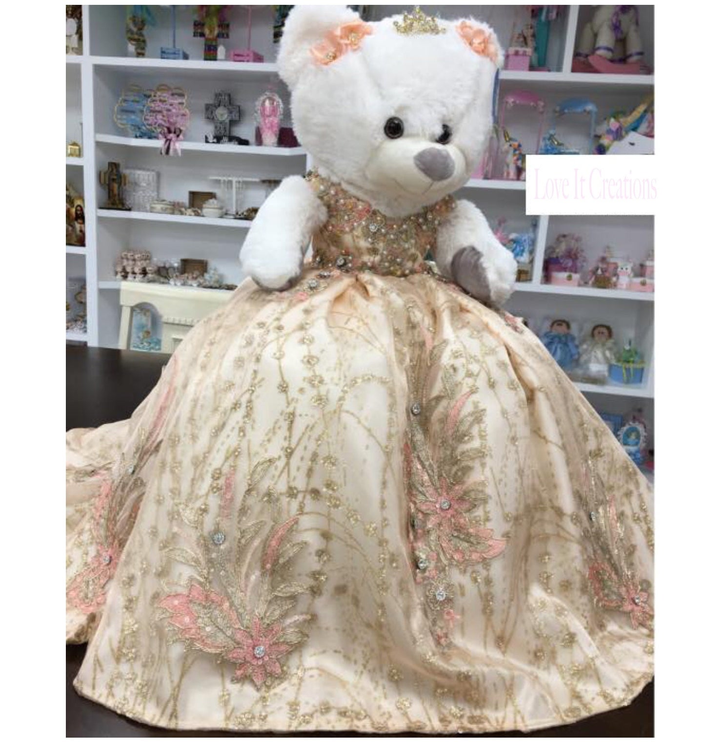 Personalized Quinceanera Teddy Bear Dress, Custom made Teddy Bear Dress, Includes Custom made Dress and Bear262