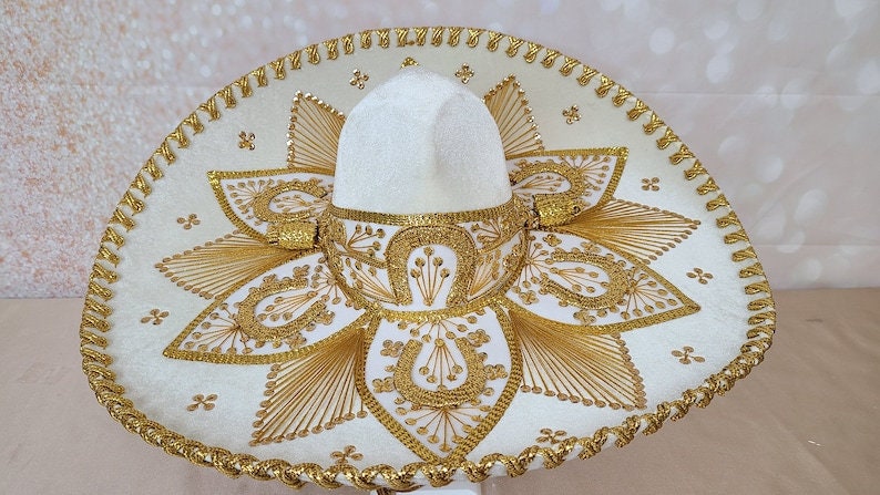 Sombrero de Charro, Sombrero Charro para adulto, Charro hat, Charro accesories, Charros, Sombrero, Flower Charro Hat104