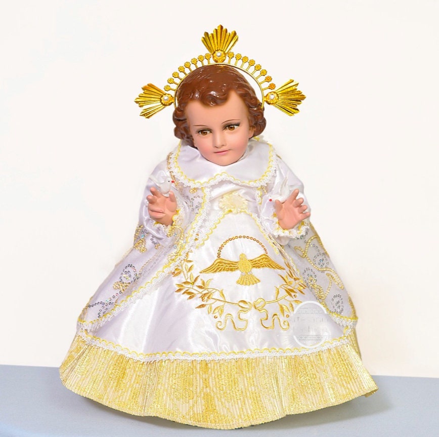 Trajecito de Espiritu Santo Fino para Niño Dios con accesorios Incluidos, Ropon /Baby Jesus Outfit180