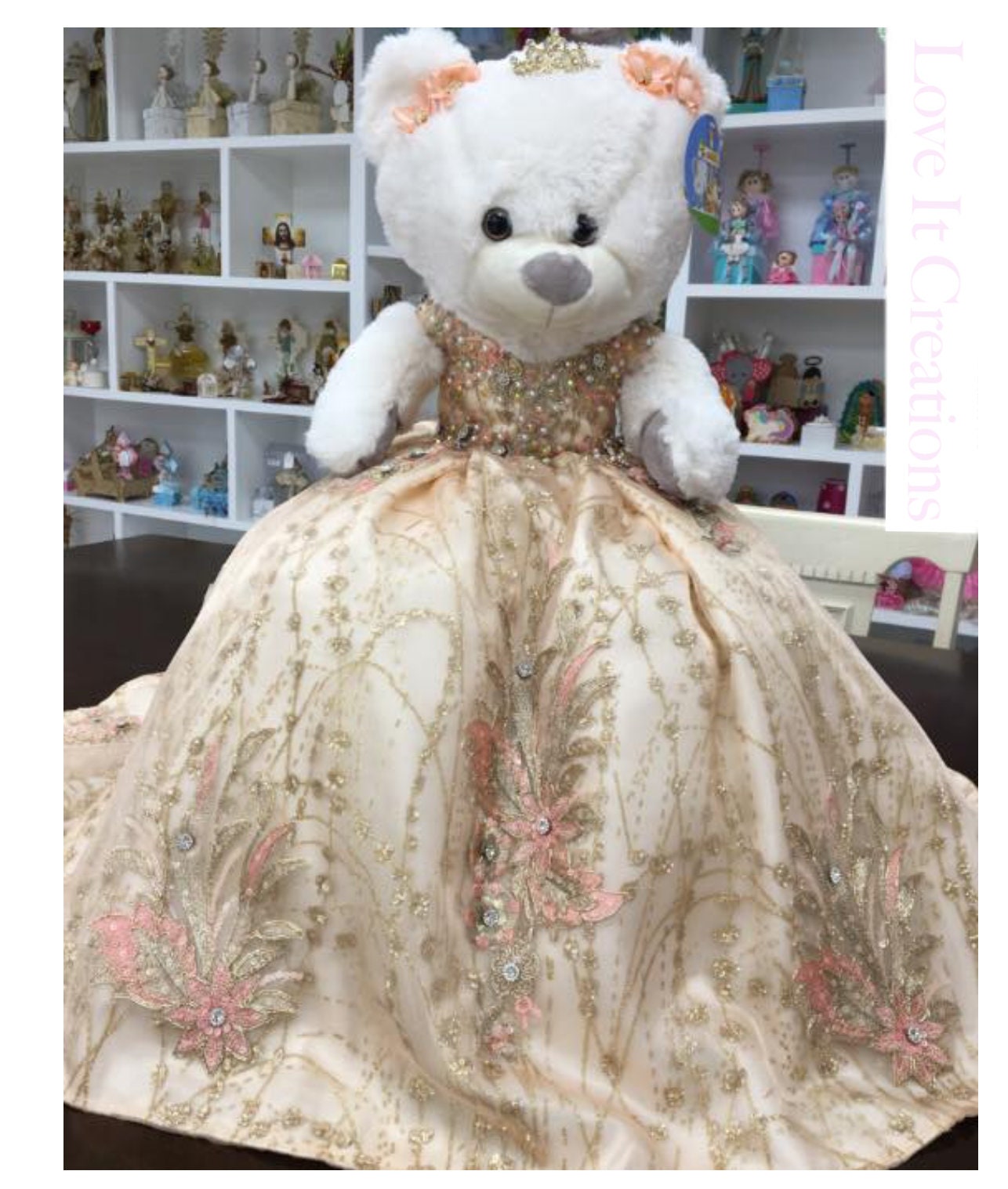 Personalized Quinceanera Teddy Bear Dress, Custom made Teddy Bear Dress, Includes Custom made Dress and Bear262