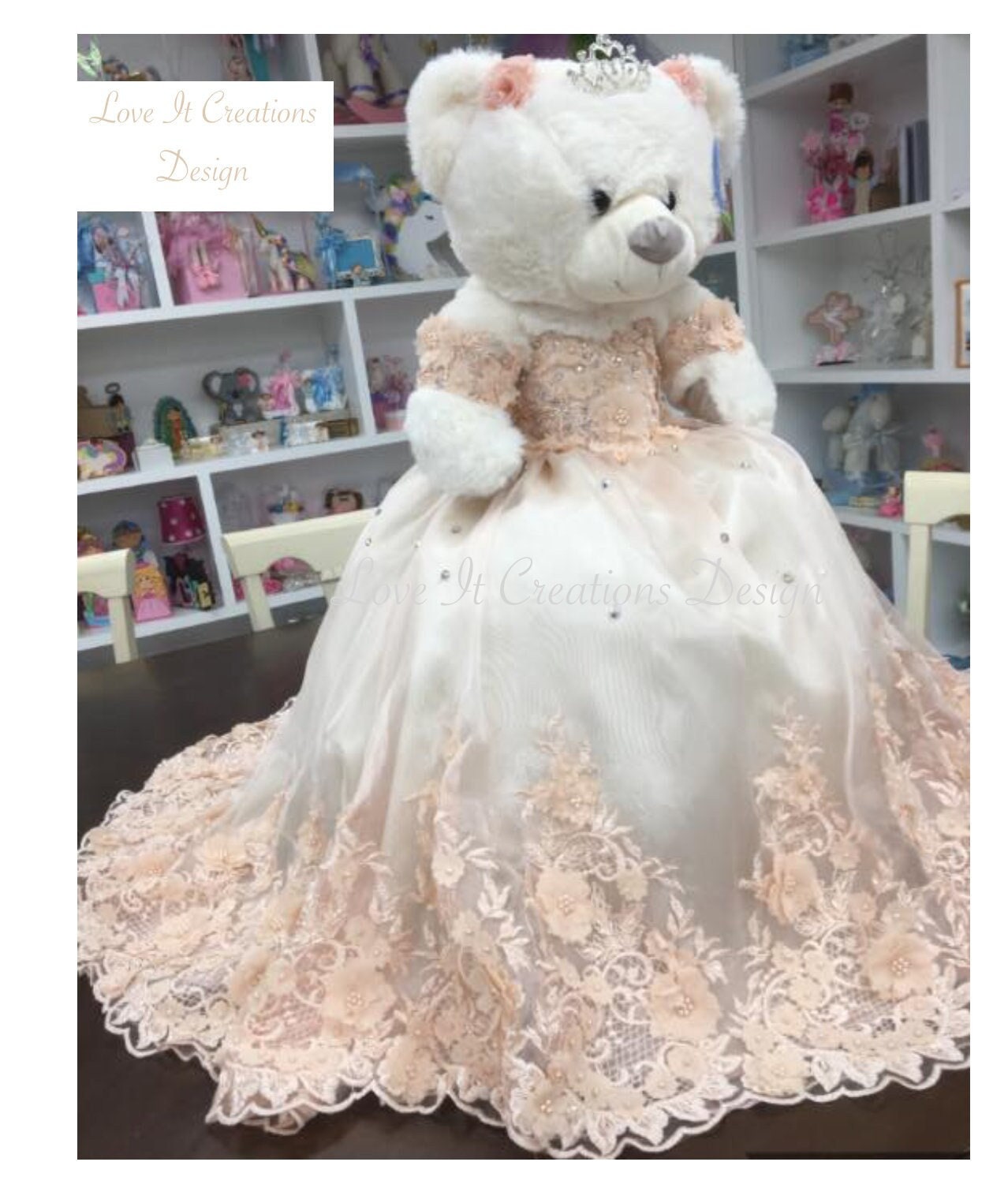 Personalized Quinceanera Teddy Bear Dress, Custom made Teddy Bear Dress, Includes Custom made Dress and Bear252