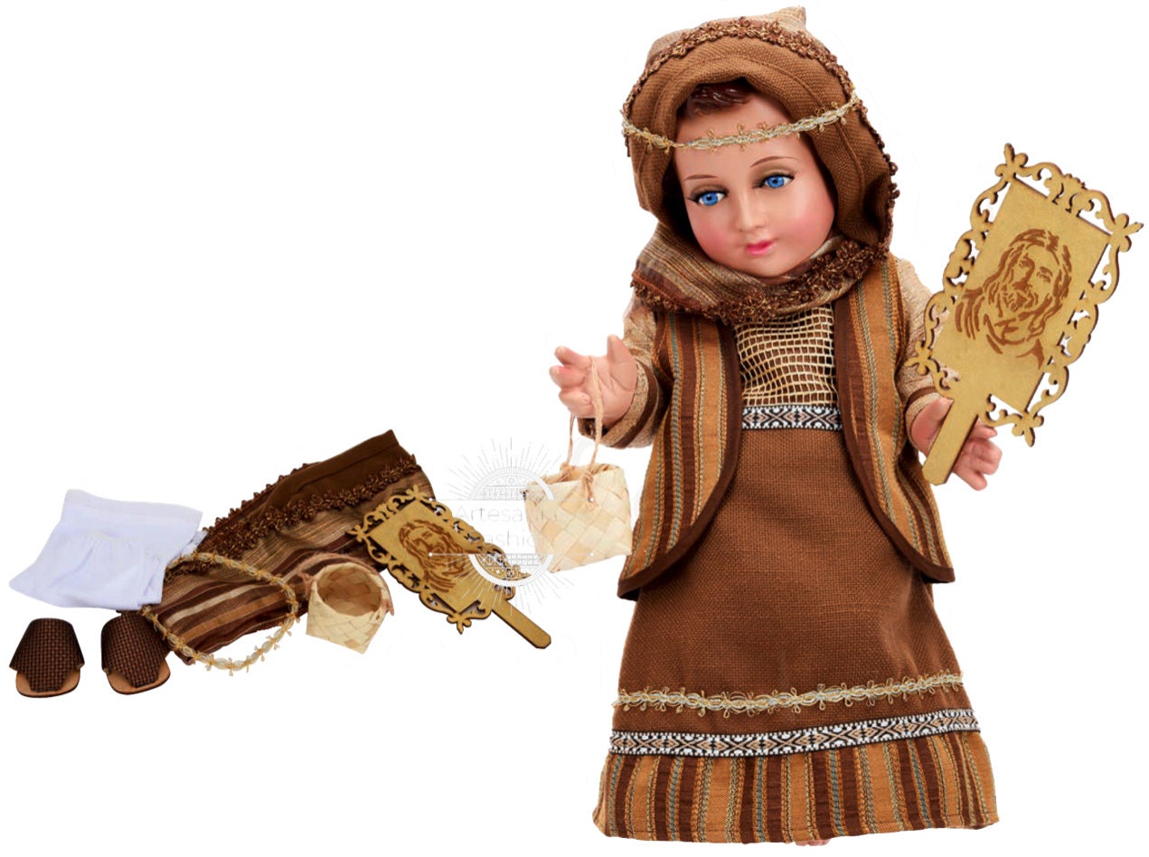 Trajecito de Jesus de Nazaret para Nino Dios con accesorios Incluidos/Baby Jesus Outfit/ Ropon de Nino Dios/Traje para Nino Dios134