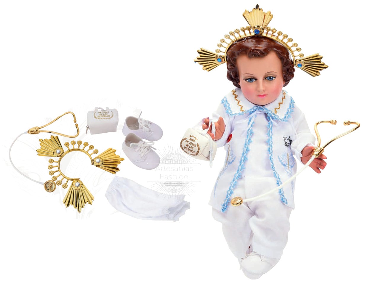 Trajecito de Nino Doctor para Niño Dios con accesorios Incluidos/Baby Jesus Outfit87