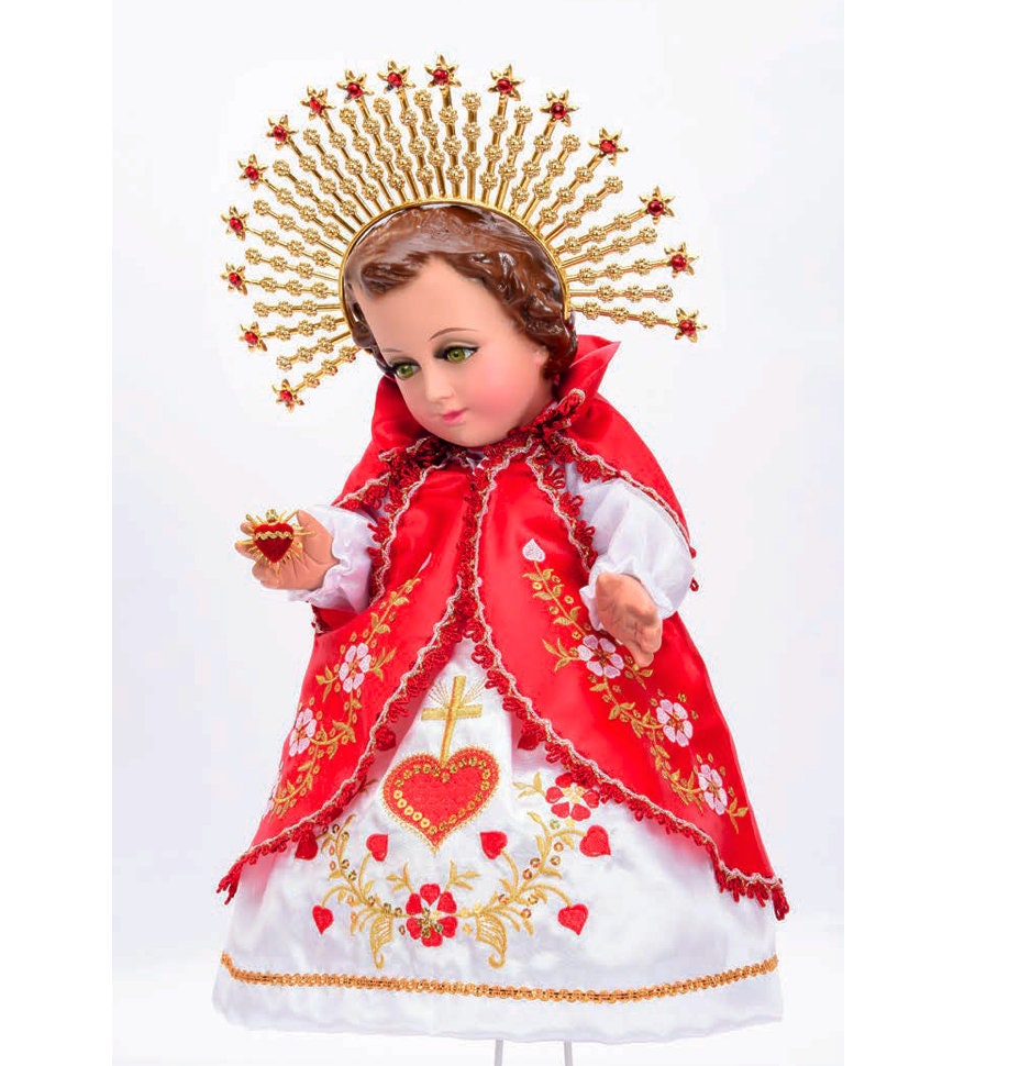 Trajecito de Sagrado Corazon de Jesus para Nino Dios con accesorios Incluidos/Baby Jesus Outfit/ Ropon de Nino Dios/Traje para Nino Dios120