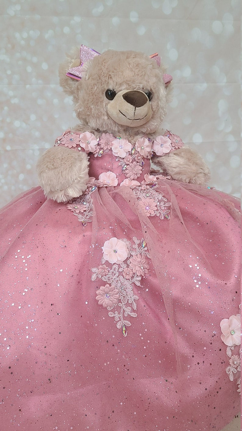 Personalized Quinceanera Teddy Bear Dress, Custom made Teddy Bear Dress, Includes Custom made Dress and Bear498