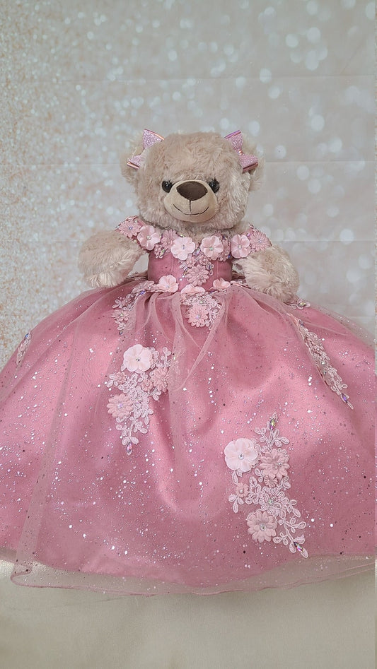 Personalized Quinceanera Teddy Bear Dress, Custom made Teddy Bear Dress, Includes Custom made Dress and Bear498