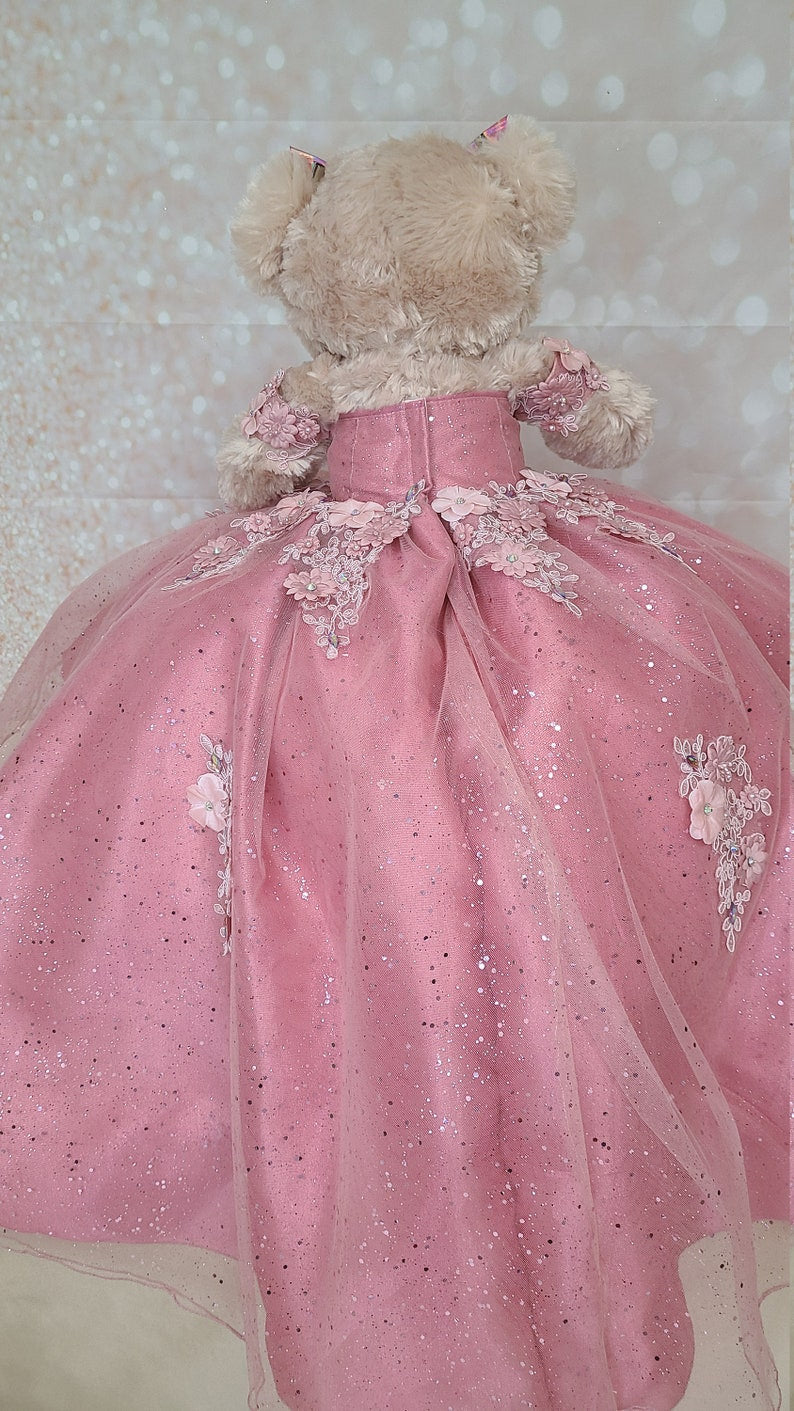 Personalized Quinceanera Teddy Bear Dress, Custom made Teddy Bear Dress, Includes Custom made Dress and Bear498