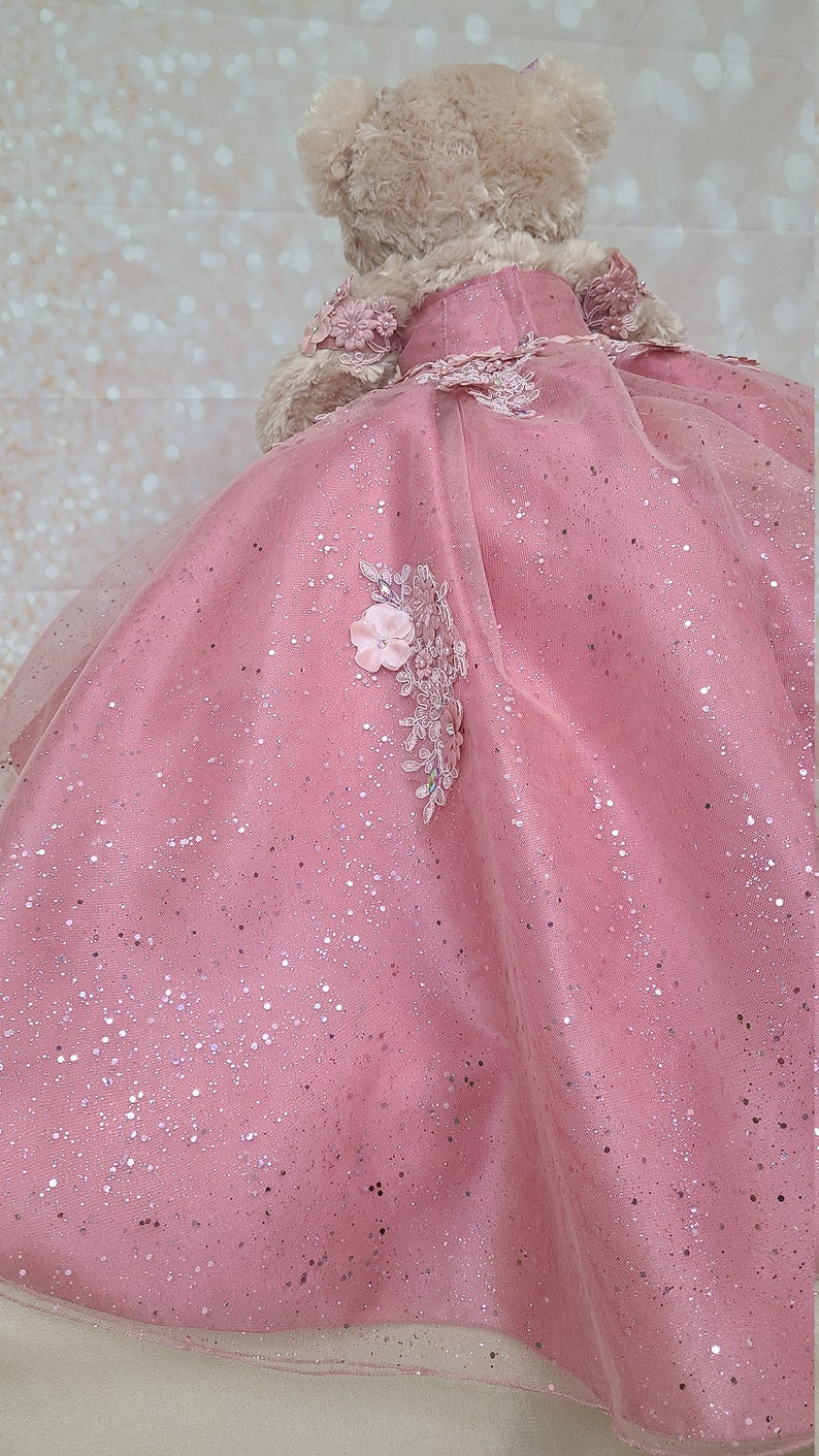 Personalized Quinceanera Teddy Bear Dress, Custom made Teddy Bear Dress, Includes Custom made Dress and Bear498