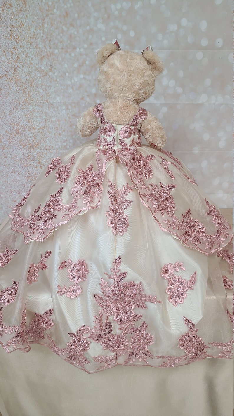 Personalized Quinceanera Teddy Bear Dress, Custom made Teddy Bear Dress, Includes Custom made Dress and Bear62