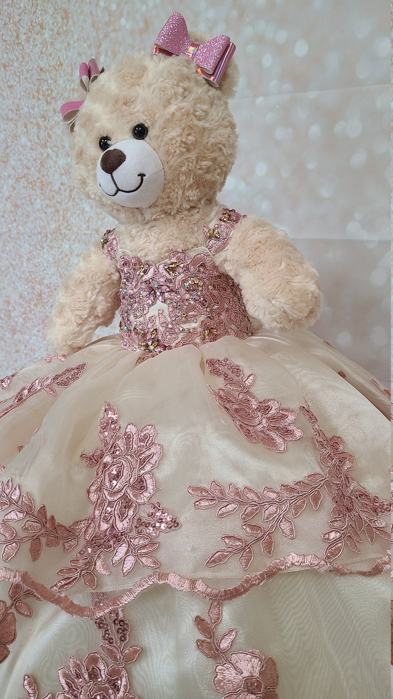 Personalized Quinceanera Teddy Bear Dress, Custom made Teddy Bear Dress, Includes Custom made Dress and Bear62
