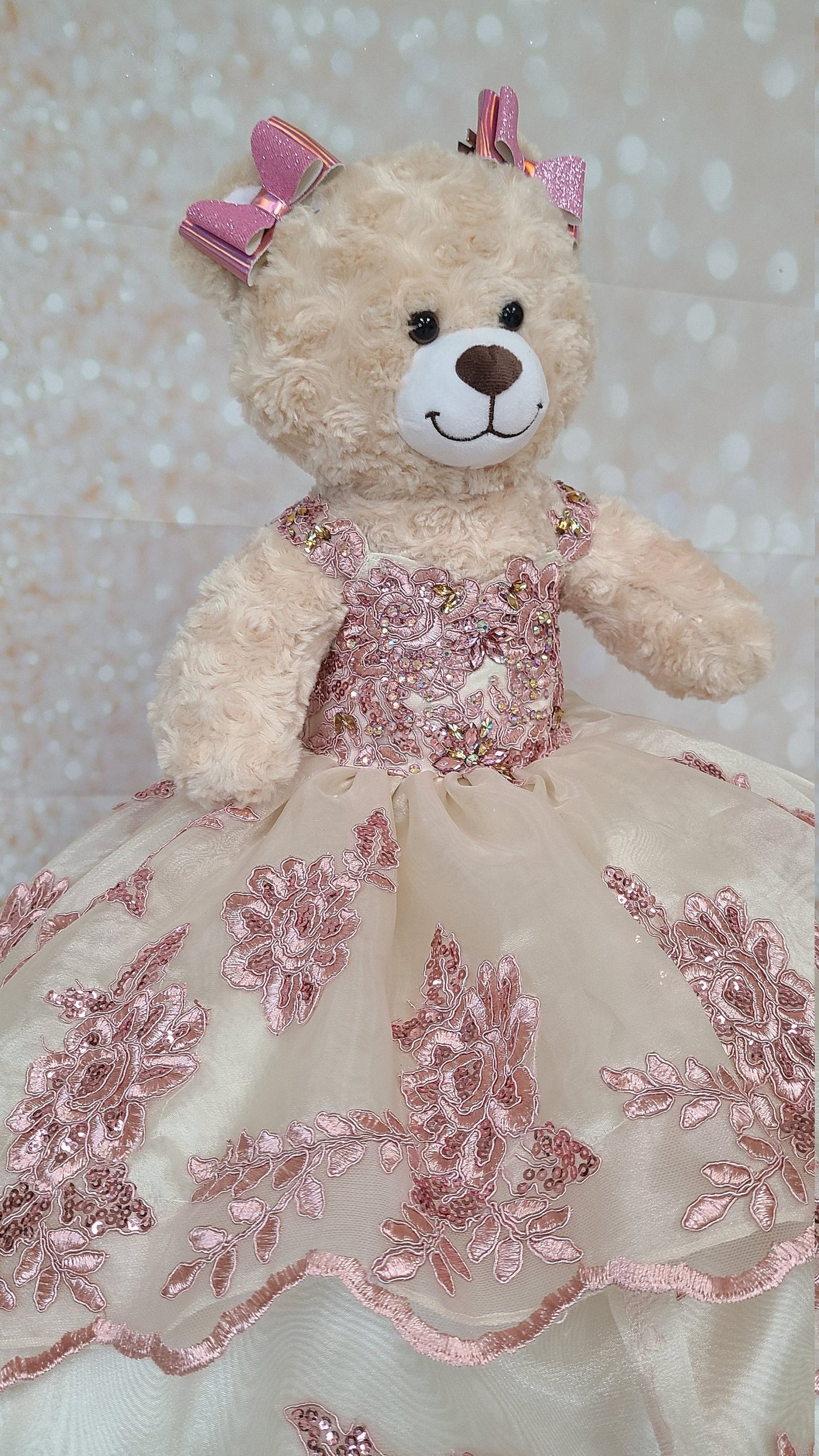 Personalized Quinceanera Teddy Bear Dress, Custom made Teddy Bear Dress, Includes Custom made Dress and Bear62