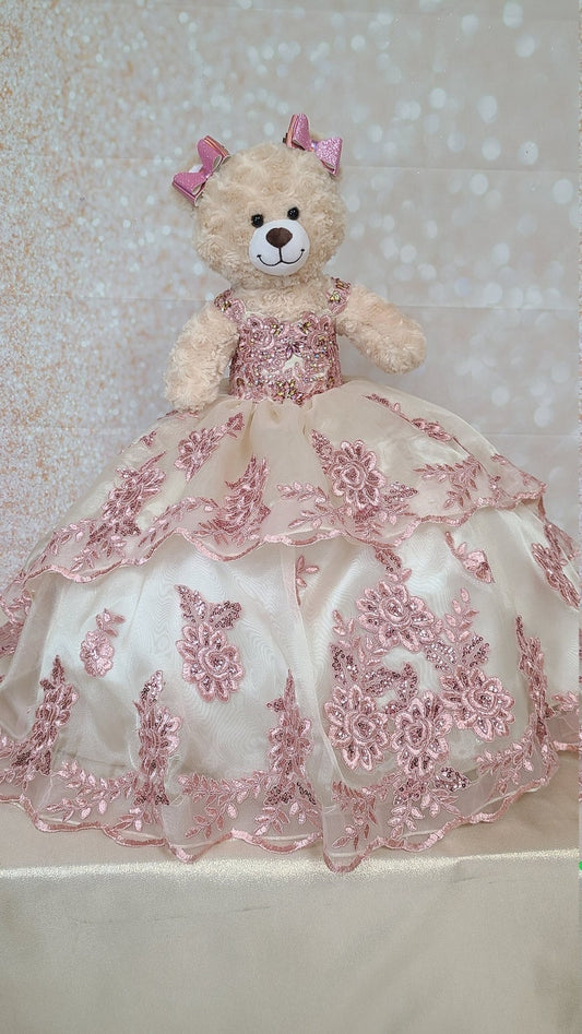 Personalized Quinceanera Teddy Bear Dress, Custom made Teddy Bear Dress, Includes Custom made Dress and Bear62