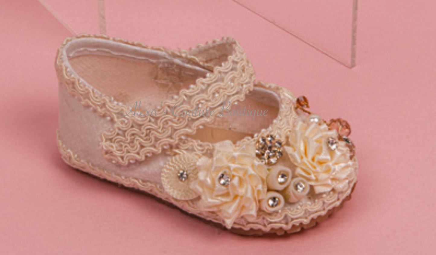 Baby Girl's Baptism Shoes with rhinestone/Zapato de Bautizo para Nina/ Girl Baptism Shoes White Christening, Baby Girl Shoes, White Shoes95