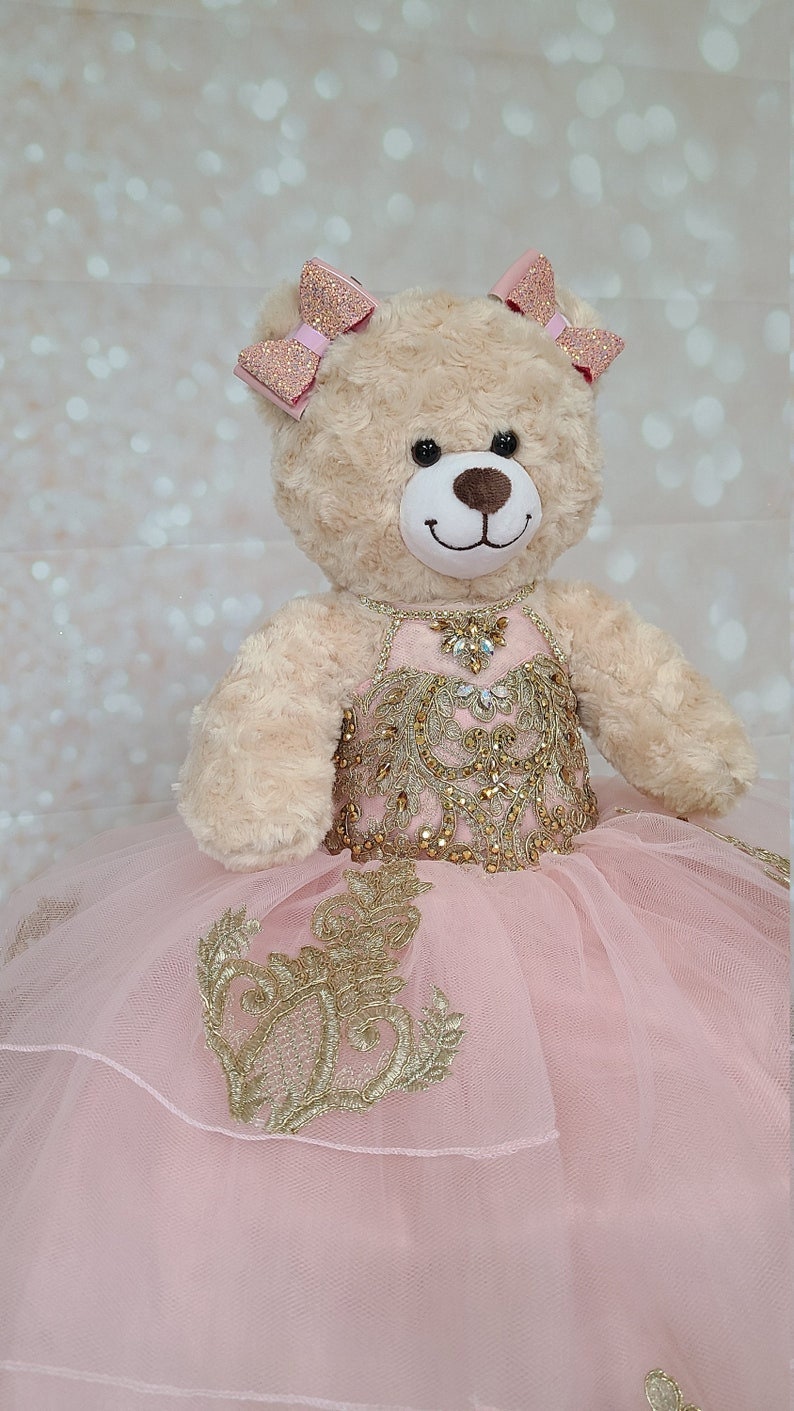 Personalized Quinceanera Teddy Bear Dress, Custom made Teddy Bear Dress, Includes Custom made Dress and Bear452