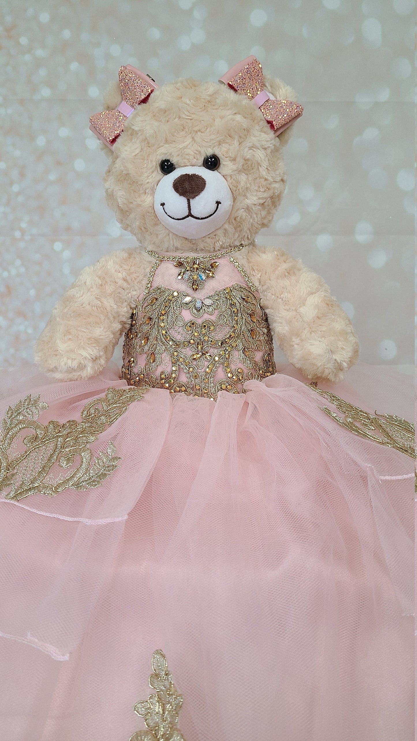 Personalized Quinceanera Teddy Bear Dress, Custom made Teddy Bear Dress, Includes Custom made Dress and Bear452