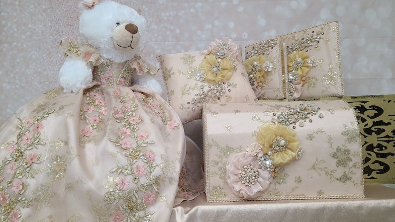 Personalized Quinceanera Teddy Bear Dress, Custom made Teddy Bear Dress, Includes Custom made Dress and Bear453