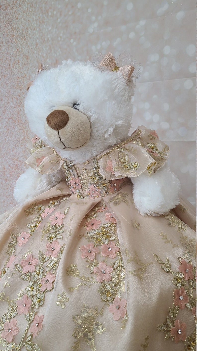 Personalized Quinceanera Teddy Bear Dress, Custom made Teddy Bear Dress, Includes Custom made Dress and Bear453