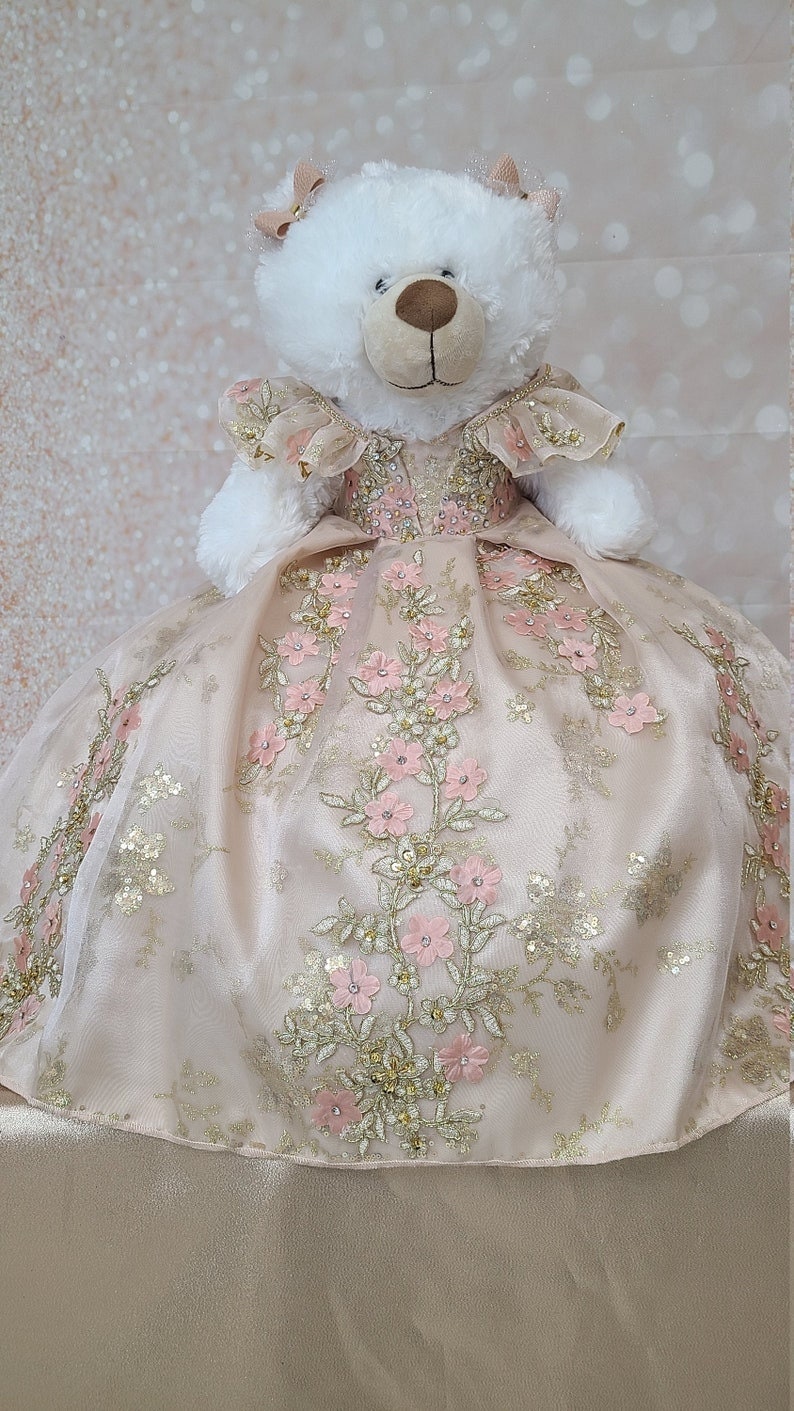 Personalized Quinceanera Teddy Bear Dress, Custom made Teddy Bear Dress, Includes Custom made Dress and Bear453