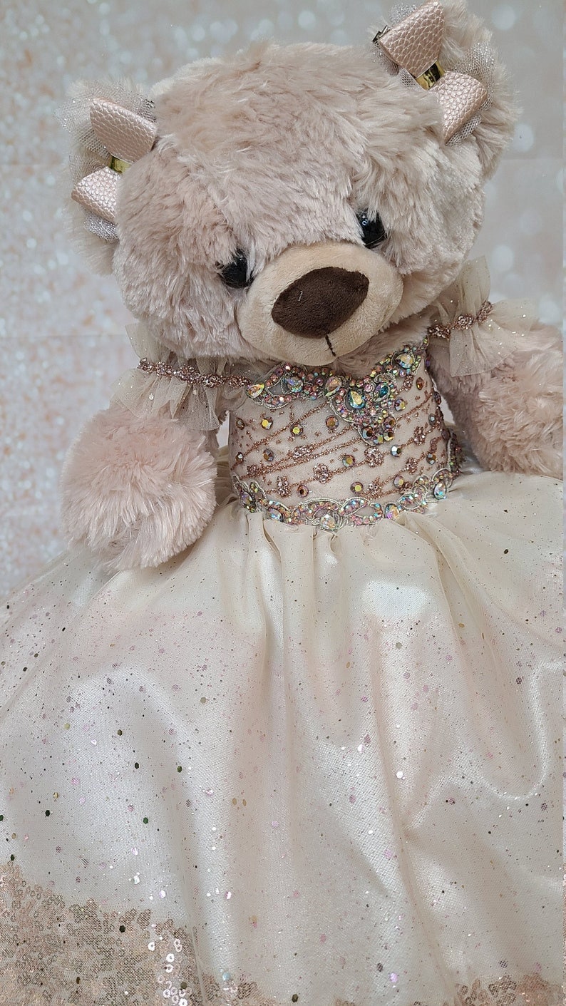 Personalized Quinceanera Teddy Bear Dress, Custom made Teddy Bear Dress, Includes Custom made Dress and Bear449