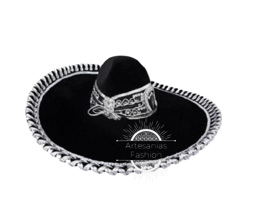 Sombrero de Charro, Sombrero Charro para adulto, Charro hat, Charro accesories, Charros, Sombrero, Flower Charro Hat46