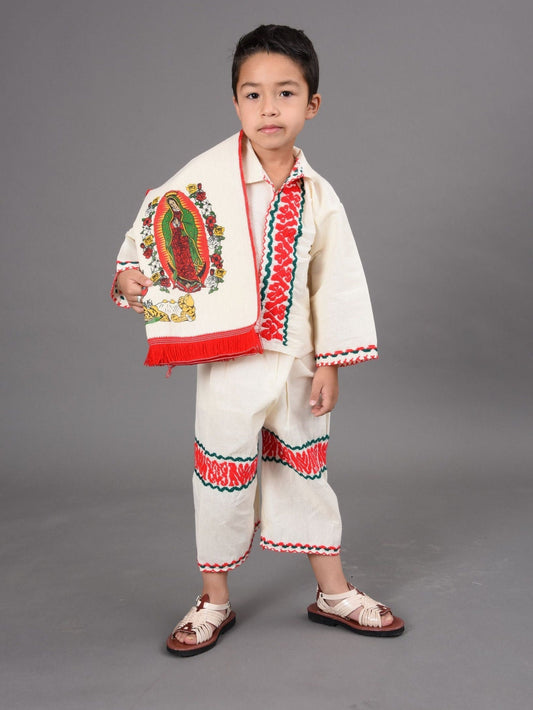 Traje para Nino con Imagen de la Virgen de Guadalupe en Poncho19