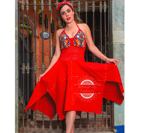Vestido Mexican con Flores /Mexican Embroidery Dress with Flowers29