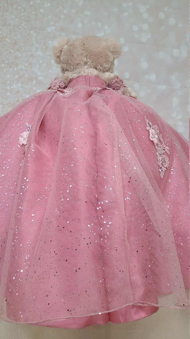Personalized Quinceanera Teddy Bear Dress, Custom made Teddy Bear Dress, Includes Custom made Dress and Bear498