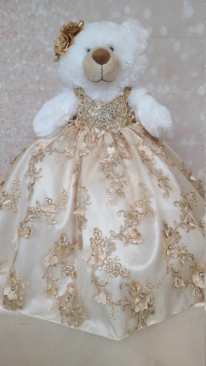 Personalized Quinceanera Teddy Bear Dress, Custom made Teddy Bear Dress, Includes Custom made Dress and Bear497