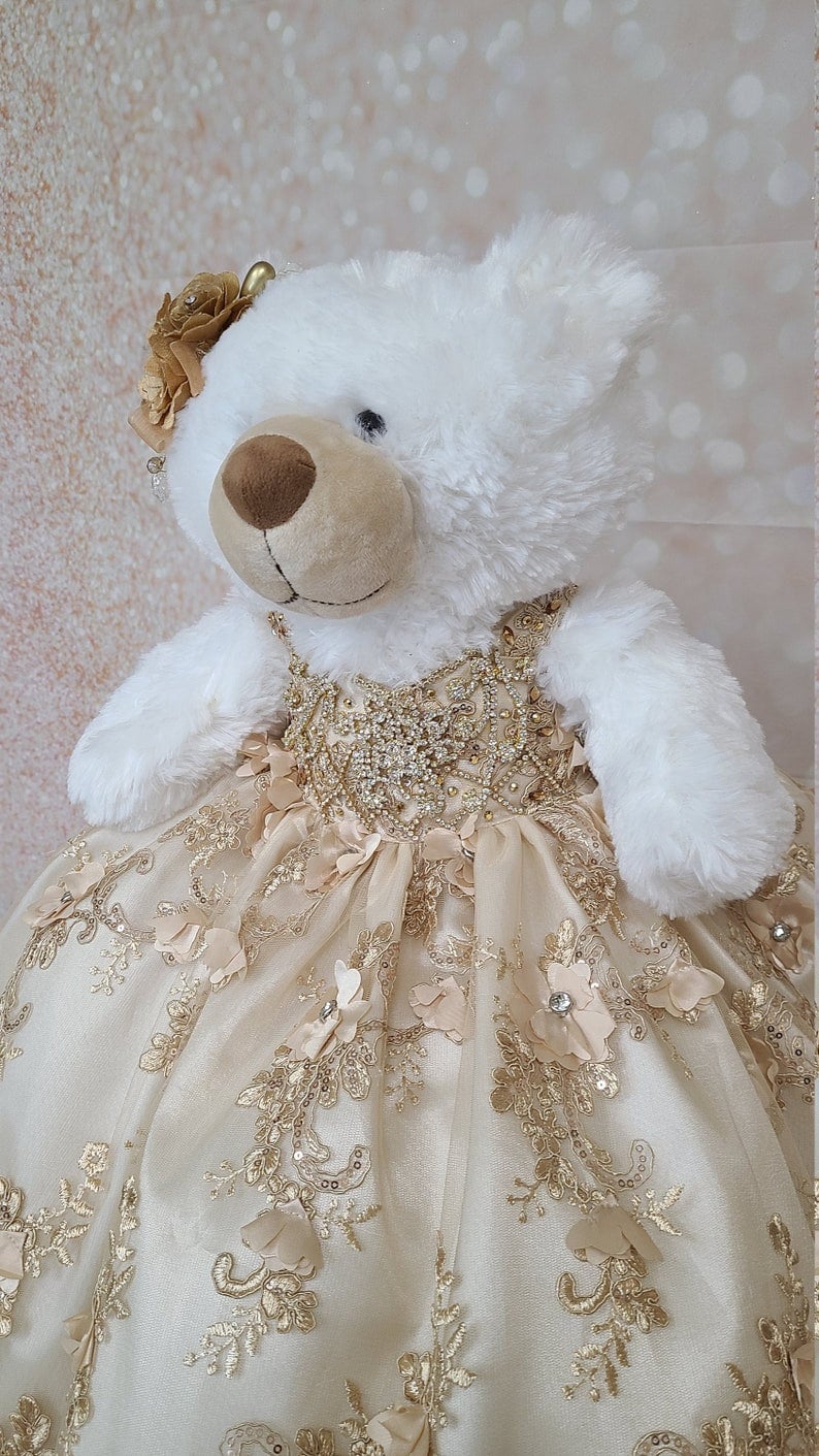 Personalized Quinceanera Teddy Bear Dress, Custom made Teddy Bear Dress, Includes Custom made Dress and Bear497