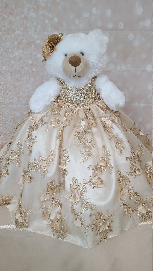 Personalized Quinceanera Teddy Bear Dress, Custom made Teddy Bear Dress, Includes Custom made Dress and Bear497