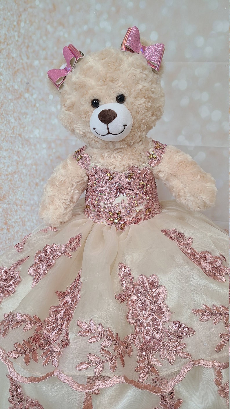 Personalized Quinceanera Teddy Bear Dress, Custom made Teddy Bear Dress, Includes Custom made Dress and Bear62